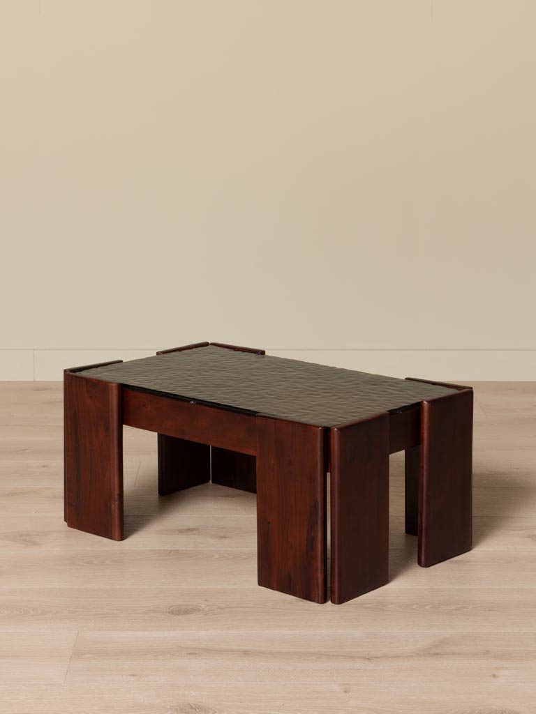 Coffee table textured glass Templo