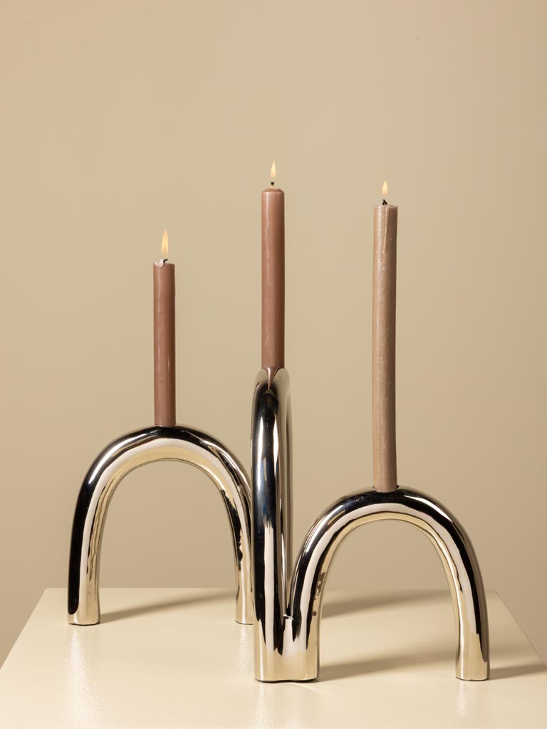 Triple aluminium candle holder Anni